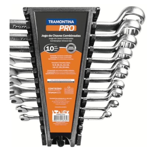 Jogo de Chaves Combinadas de 6mm a 22mm com 10 Peças 44660310 TRAMONTINA PRO-68aafe16-a601-4008-8806-f41b3061237d