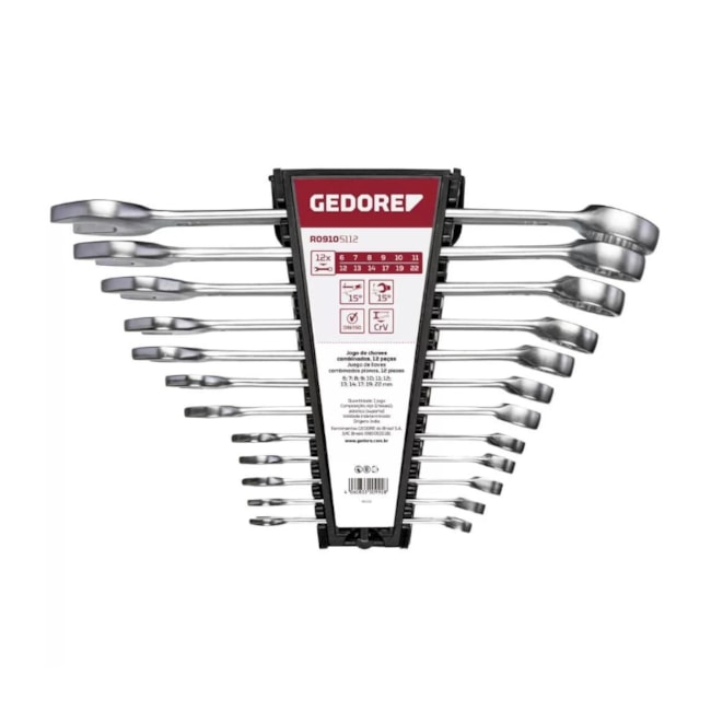 Jogo de Chaves Combinadas de 6mm A 22mm com 12 Peças R09105112 GEDORE RED-35bb782f-2adc-4787-91a1-24b18e075807