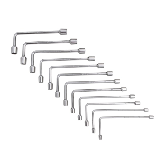 Jogo de Chaves de Biela 8mm a 19mm Estriada 12 Peças ST08021 SATA-49173afd-ae69-4d73-b3b6-87cda83ae337