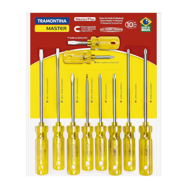 Jogo de Chaves de Fenda e Phillips com 10 peças MASTERPLUS 41530/510 TRAMONTINA MASTER-dd756fb8-7b8f-4144-a14c-38fdd1bd9828