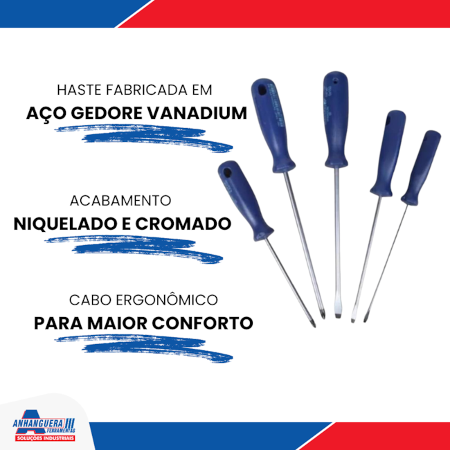 Jogo de Chaves de Fenda e Phillips com 5 Peças 150-160S GEDORE-51d879e7-ed7b-4395-81c1-ede44ff24d77