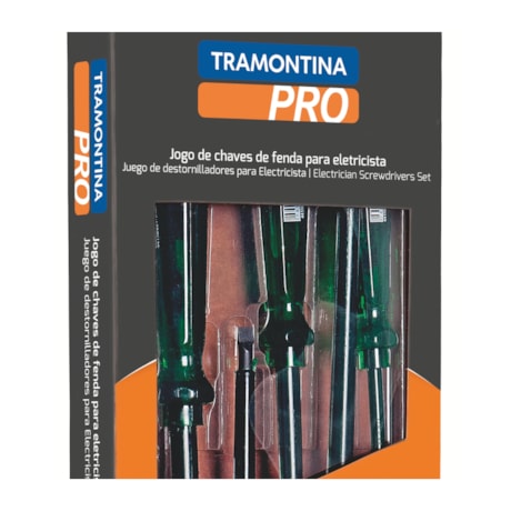 Jogo de Chaves de Fenda e Phillips Isolada 1000V para Eletricista com 6 Peças 44115406 TRAMONTINA PRO-34a58336-ef09-458e-ab55-3c55229fd40c