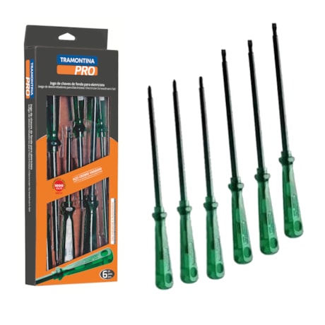 Jogo de Chaves de Fenda e Phillips Isolada 1000V para Eletricista com 6 Peças 44115406 TRAMONTINA PRO-fecda5d2-1ed7-4ac4-a382-8ef5cfccd3d3