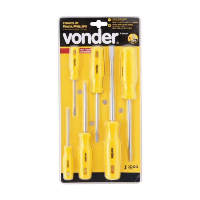 Jogo de Chaves de Fenda/Phillips 6 Peças 3072206000 VONDER-7d8f45ae-7b55-4ef7-ae35-a2fdc39f81d3