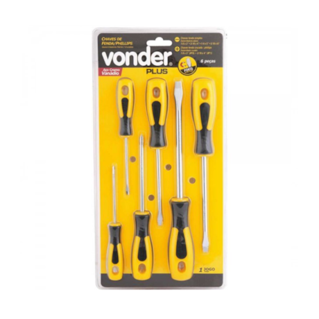 Jogo de Chaves de Fenda/Phillips 6 Peças com Cabo Anatômico 3072706000 VONDER-1fe9d516-4df3-488d-a4fa-485895e85ad1