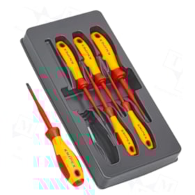Jogo de Chaves de Fendas Isoladas 1000V VDE com 6 Peças 00 20 12 V05 KNIPEX