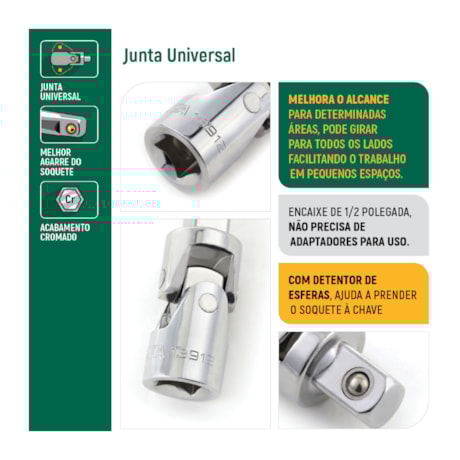 Jogo de Chaves e Soquetes Sextavados/Estriados de 1/2