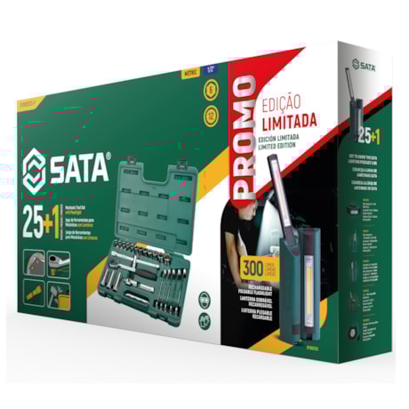 Jogo de Chaves e Soquetes Sextavados/Estriados de 1/2