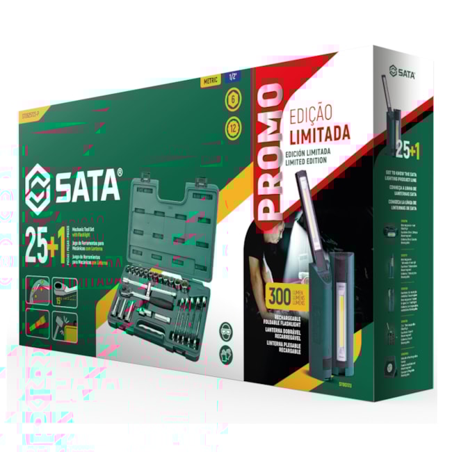 Jogo de Chaves e Soquetes Sextavados/Estriados de 1/2