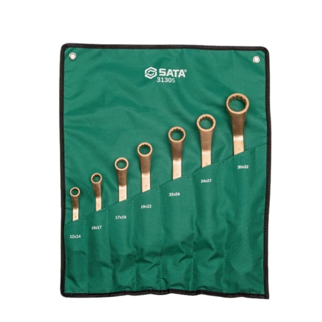 Jogo de Chaves Estrela Cobre-Berílio 12x14mm a 30x32mm Antifaíscante com 7 Peças ST31305 SATA-157dec39-9f69-43ac-960d-63b8f2f80bc2