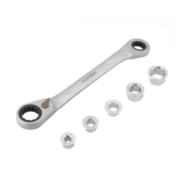 Jogo de Chaves Estrela com Catraca 8mm a 19mm Soquete Intercambiável 6 Peças 3608608019 VONDER-1a311bf9-1a24-4a0c-987a-62aab57925eb
