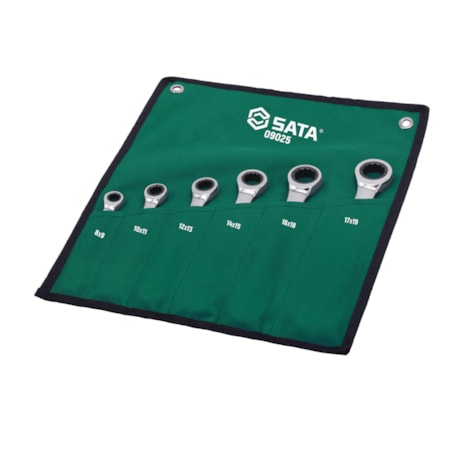 Jogo De Chaves Estrela com Catraca de 8x9-17x19mm com 6 peças ST09025SJ SATA-309ca2af-95a3-49b3-af61-32d03f2e8407