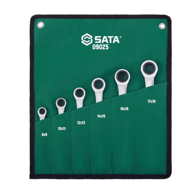 Jogo De Chaves Estrela com Catraca de 8x9-17x19mm com 6 peças ST09025SJ SATA-dffab58e-76aa-454a-a829-a4fd237c3009