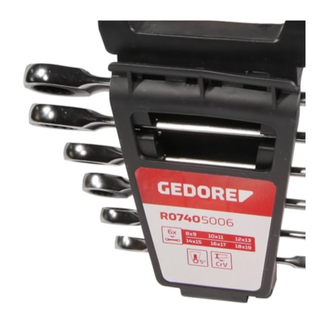 Jogo de Chaves Estrela Plana com Catraca 8-19mm com 6 Peças R07405006 GEDORE RED-d331e708-4c4d-4647-9f97-935b82660175