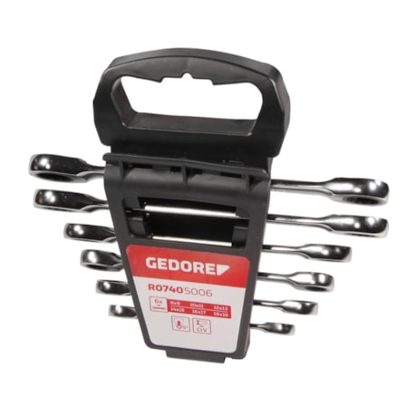 Jogo de Chaves Estrela Plana com Catraca 8-19mm com 6 Peças R07405006 GEDORE RED-4de79b90-033a-427a-9619-c4ac91ecc5eb