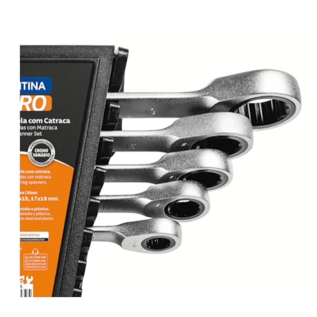 Jogo de Chaves Estrela Plana de 8mm a 19mm com Catraca 5 Peças 44634305 TRAMONTINA PRO-777e6154-c363-4bd7-b5ac-caeaa5016f81