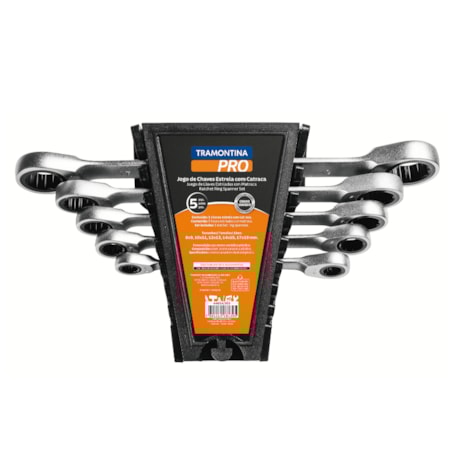Jogo de Chaves Estrela Plana de 8mm a 19mm com Catraca 5 Peças 44634305 TRAMONTINA PRO-b07d1da6-3791-40f7-8c2f-2eca501c627d