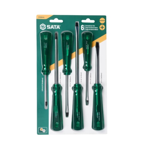 Jogo de Chaves Fenda e Phillips 1/8x3.1/2 a 1/4x6