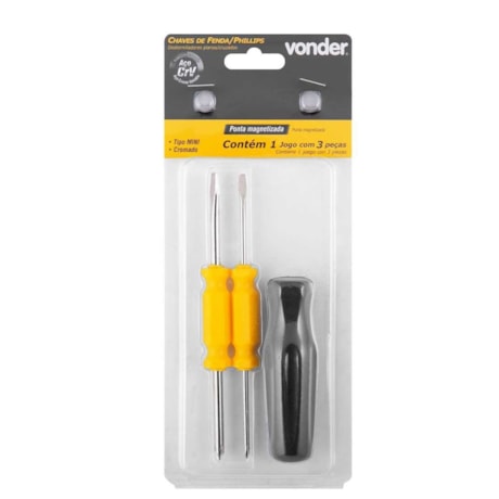 Jogo de Chaves Fenda e Phillips Mini com 3 Peças 3070300000 VONDER-02ae8610-0a5d-48f5-a15b-4f3327a7c9f6