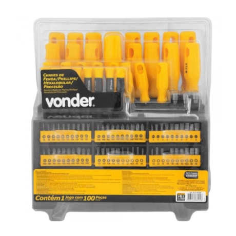 Jogo de Chaves Fenda / Phillips / Torx / Precisão 100 Peças 3072100000 VONDER-f9bfba47-f7b7-419f-be3b-3edee92adab0