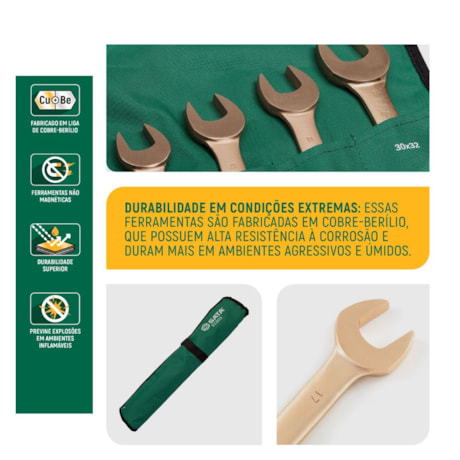 Jogo de Chaves Fixa Cobre-Berílio 12x14 a 30x32mm Antifaíscante com 7 Peças ST31303 SATA-0ffda166-184d-4809-a0bb-28c6614192d8