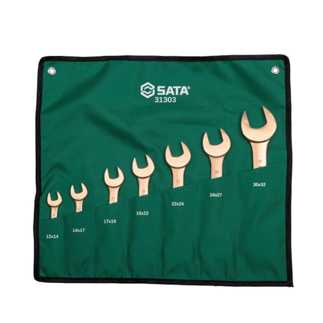 Jogo de Chaves Fixa Cobre-Berílio 12x14 a 30x32mm Antifaíscante com 7 Peças ST31303 SATA-c50802f7-3125-4862-86ef-2fdec66475d6