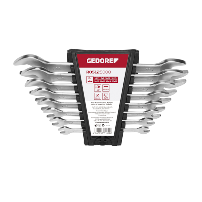 Jogo de Chaves Fixas com 8 Peças R05125008 GEDORE RED-3f031c53-8ae5-46e4-af4d-2ad2c18c0573
