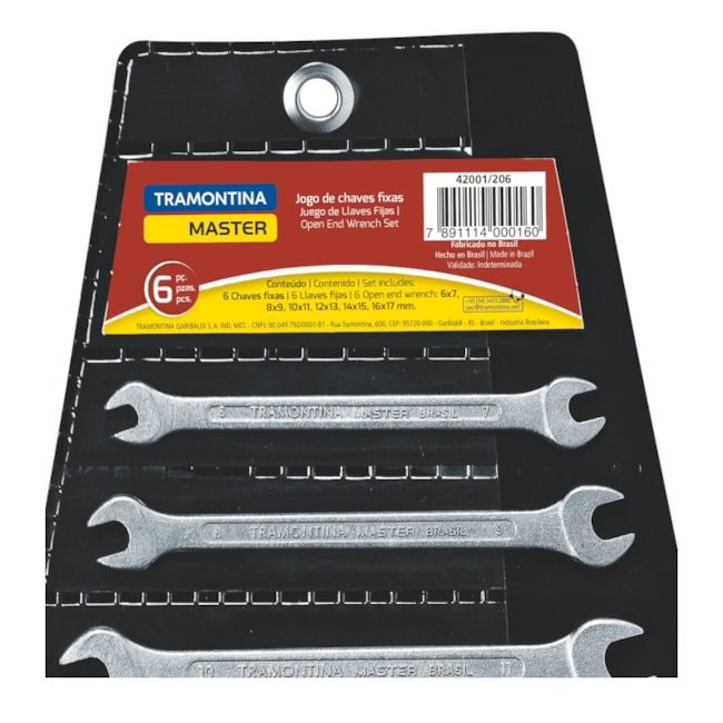 Jogo de Chaves Fixas de 6mm a 17mm com 6 Peças 42001206 TRAMONTINA MASTER-1a333d08-0d08-4fdc-8633-b50e8465dfaf