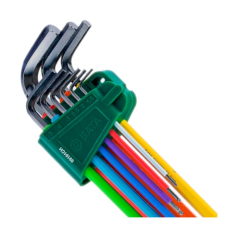 Jogo de Chaves Hexagonais Abauladas Longas Color com 9 Peças ST09101CHBSJ SATA-8248da0d-42d2-445b-b20a-693d5ee45c5b