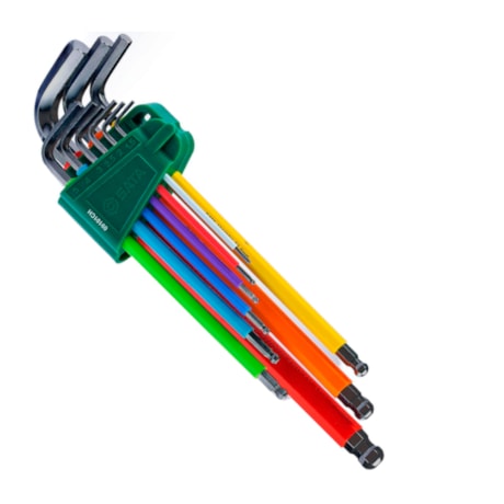 Jogo de Chaves Hexagonais Abauladas Longas Color com 9 Peças ST09101CHBSJ SATA-f6880274-f90c-4f28-8483-5e59f0879e44