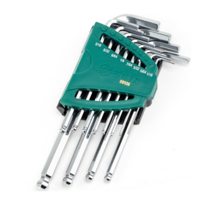 Jogo de Chaves Hexagonais Abauladas Longas com 12 Peças ST09106SJ SATA-beccf428-e1f8-40d0-a26b-05c33bbbe477