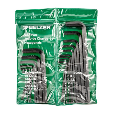 Jogo de Chaves Hexagonais L Allen 25 Peças 0,7 A 10MM 09120BZ BELZER/SATA-8ace9235-a975-4026-8089-e9707da16027