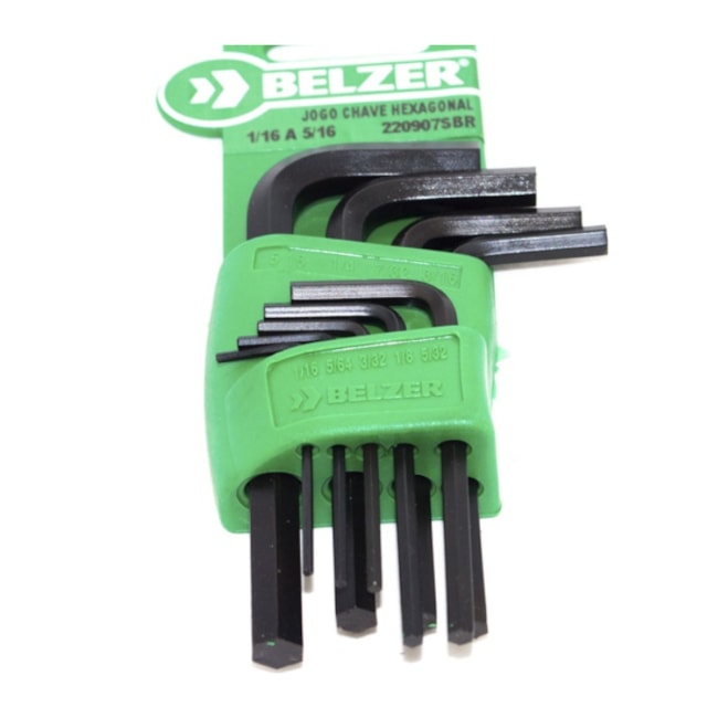 Jogo de Chaves Hexagonais L Allen 9 Peças 1/16