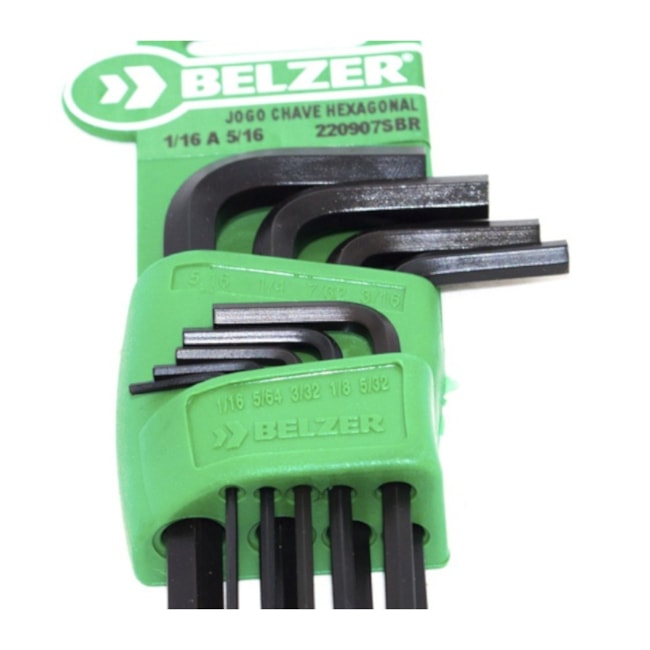 Jogo de Chaves Hexagonais L Allen 9 Peças 1/16