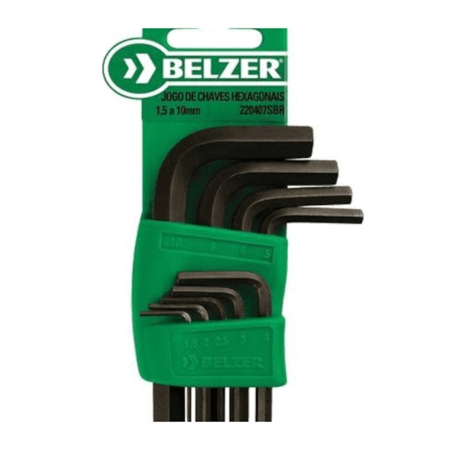 Jogo de Chaves Hexagonais L Allen Longa 9 Peças 5/64