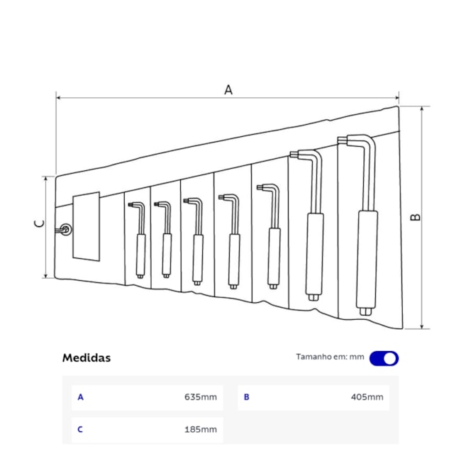 Jogo de Chaves Hexagonal 3 a 12mm Isolada 1000V IEC com 7 Peças 44318907 TRAMONTINA PRO-213153da-2ee2-4188-8cf3-67d522f999ab