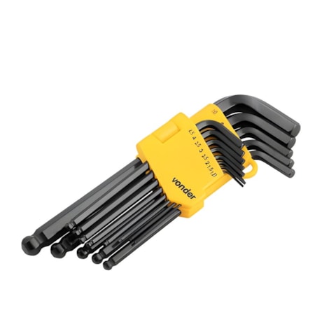 Jogo de Chaves Hexagonal L Abaulada 1,27mm a 10mm com 13 Peças 3573151100 VONDER-d4cde88b-5d1b-477a-bc44-0f14fa1f55f3