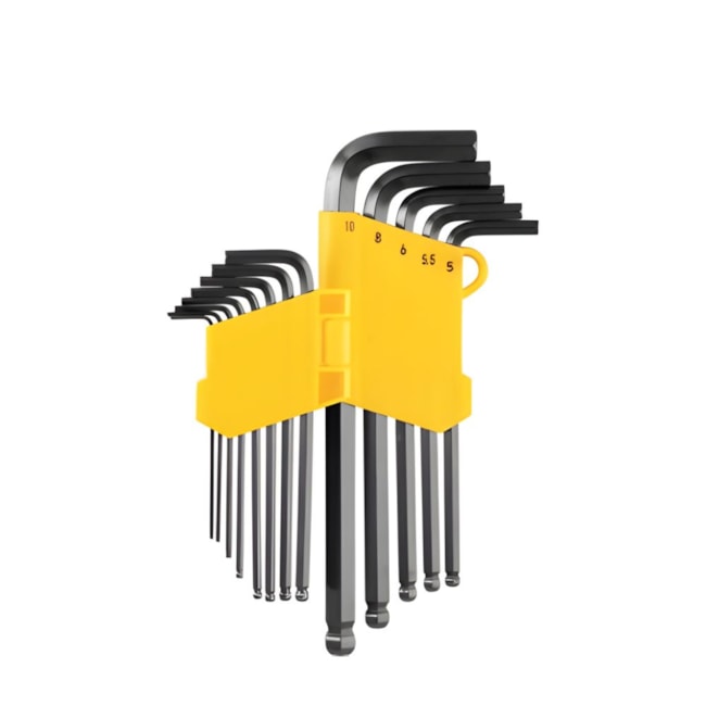 Jogo de Chaves Hexagonal L Abaulada 1,27mm a 10mm com 13 Peças 3573151100 VONDER-36e6823a-de8c-44af-9d9f-89a73bb17e04