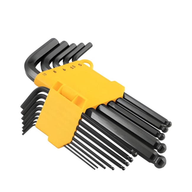 Jogo de Chaves Hexagonal L Abaulada 1,27mm a 10mm com 13 Peças 3573151100 VONDER-4711577b-6d00-4ac8-9c66-d8660711259e