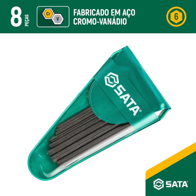 Jogo de Chaves Hexagonal L Curta 1/16