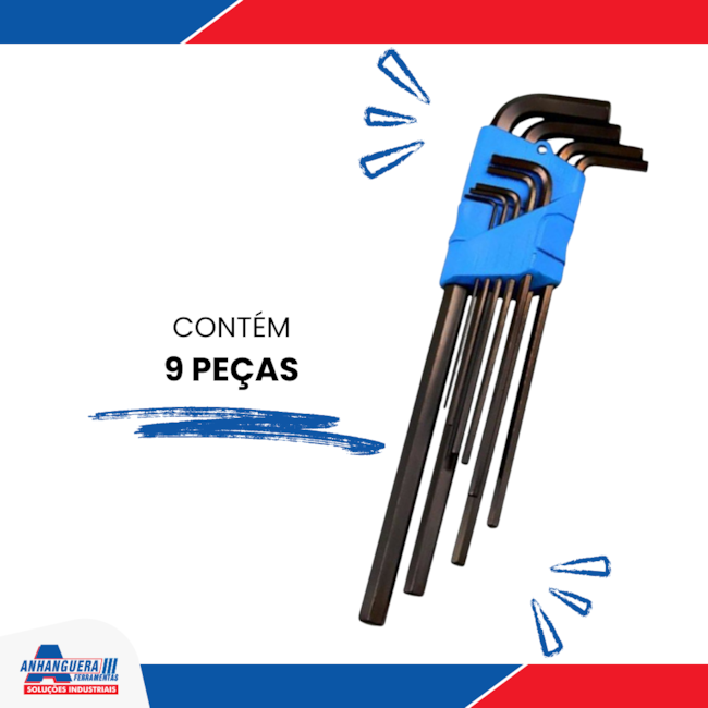 Jogo de Chaves Hexagonal Longa L com 9 Peças 42L-9M GEDORE-7c15246e-8ce6-4524-a1a5-e5c87621575c