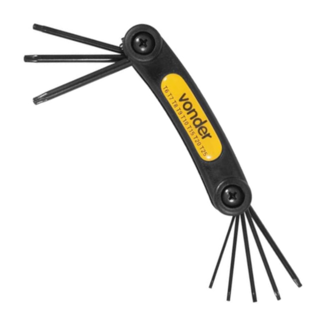 Jogo de Chaves Hexalobular T6 a T25 de 8 peças Suporte Plástico VTX6 3573006025 VONDER-c3868453-32ba-4ce3-bfdb-a0d84f780e56