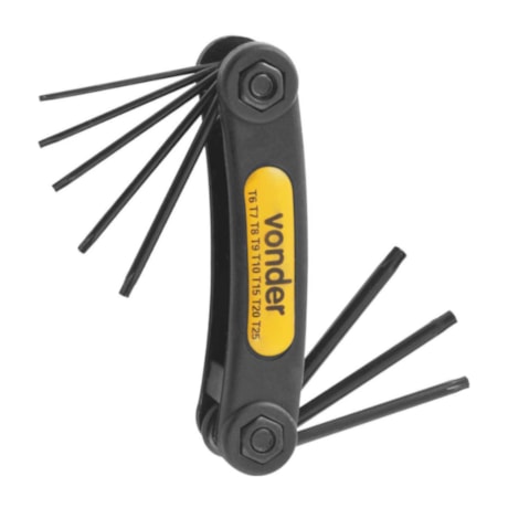 Jogo de Chaves Hexalobular T6 a T25 de 8 peças Suporte Plástico VTX6 3573006025 VONDER-2115a3fb-96ec-4210-9e05-d0df2b52287f