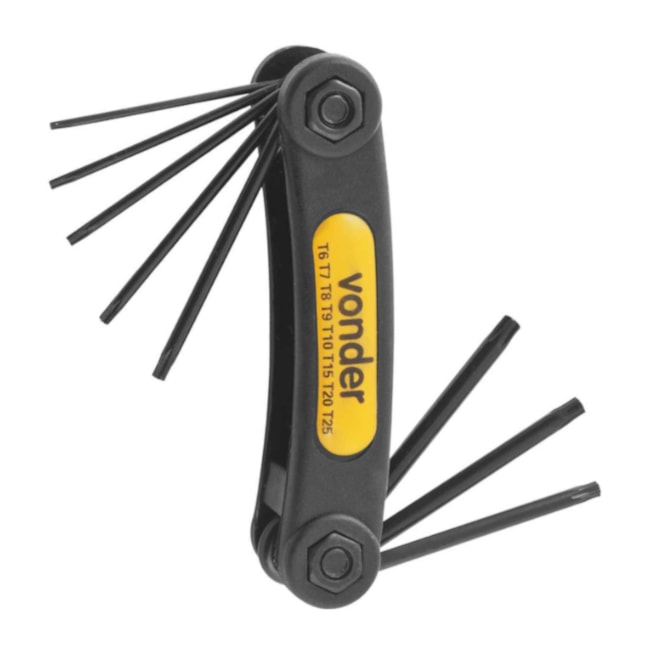 Jogo de Chaves Hexalobular T6 a T25 de 8 peças Suporte Plástico VTX6 3573006025 VONDER-13d4a06f-405d-4099-a4bf-18f7bcd244fd