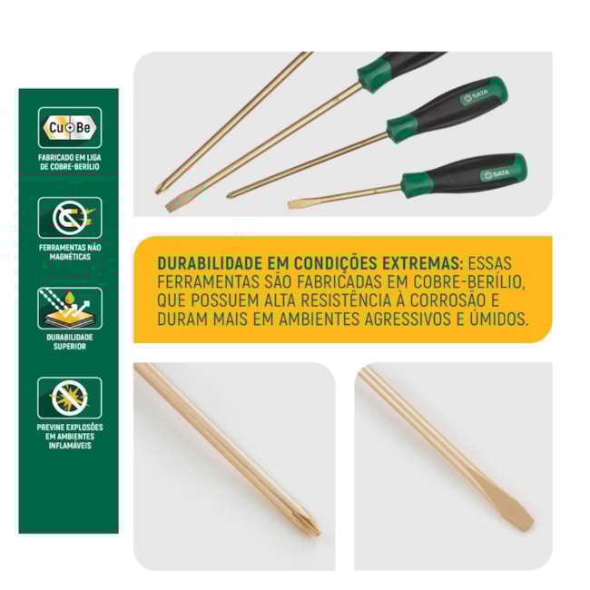 Jogo de Chaves Retas Fenda/Phillips Cobre-Berílio Antifaíscante com 5 Peças ST31308 SATA-ec638dfa-5179-42fe-a5d5-9b6bf69c1b7b