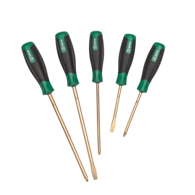 Jogo de Chaves Retas Fenda/Phillips Cobre-Berílio Antifaíscante com 5 Peças ST31308 SATA-33bd8498-7a93-4e15-835f-6894d1e18fb4