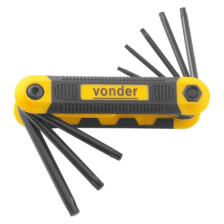 Jogo de Chaves Torx Hexalobular T09 a T40 VTX3 Tipo Canivete com 8 Peças 3573209040 VONDER-a56da298-241f-41b8-bae1-161b95d7f947