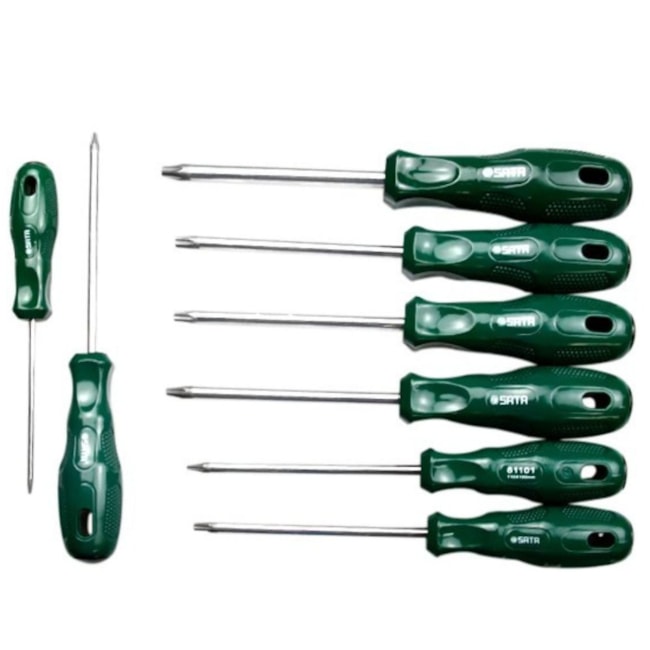 Jogo de Chaves Torx Reta Cabo T8 a T40 com 8 Peças ST09307SJ SATA-97ada872-5de3-4e84-bafe-8a5f80d9dcde
