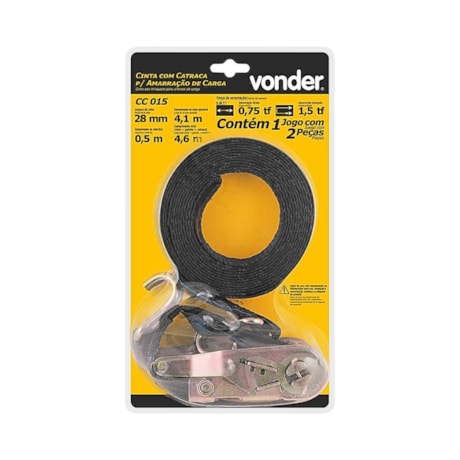 Jogo de Cinta com Catraca para Amarração de Carga 1,5 tf/0,75 tf CC 015 Encartelado 8014280015 VONDER-bfa6f4a8-a4e2-47e4-b809-3c5088229ac2