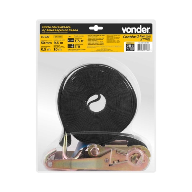 Jogo de Cinta com Catraca para Amarração de Carga 3,0 tf/1,5 tf CC 030 Encartelado VONDER-22ff681f-d6a0-444f-b7c0-4c056384b4e8